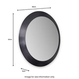 Venice Angled Frame Round Wall Mirror Graphite S from Roseland Furniture