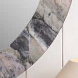 Jade Marble Effect Round Wall Mirror from Roseland Furniture