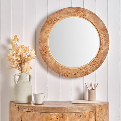 Newborough Burr Wood Effect Wall Mirror