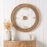 Newborough Burr Wood Effect Wall Clock from Roseland Furniture