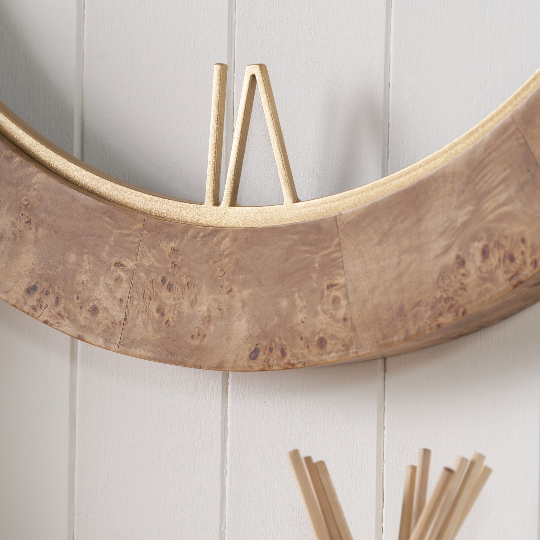 Newborough Burr Wood Effect Wall Clock from Roseland Furniture