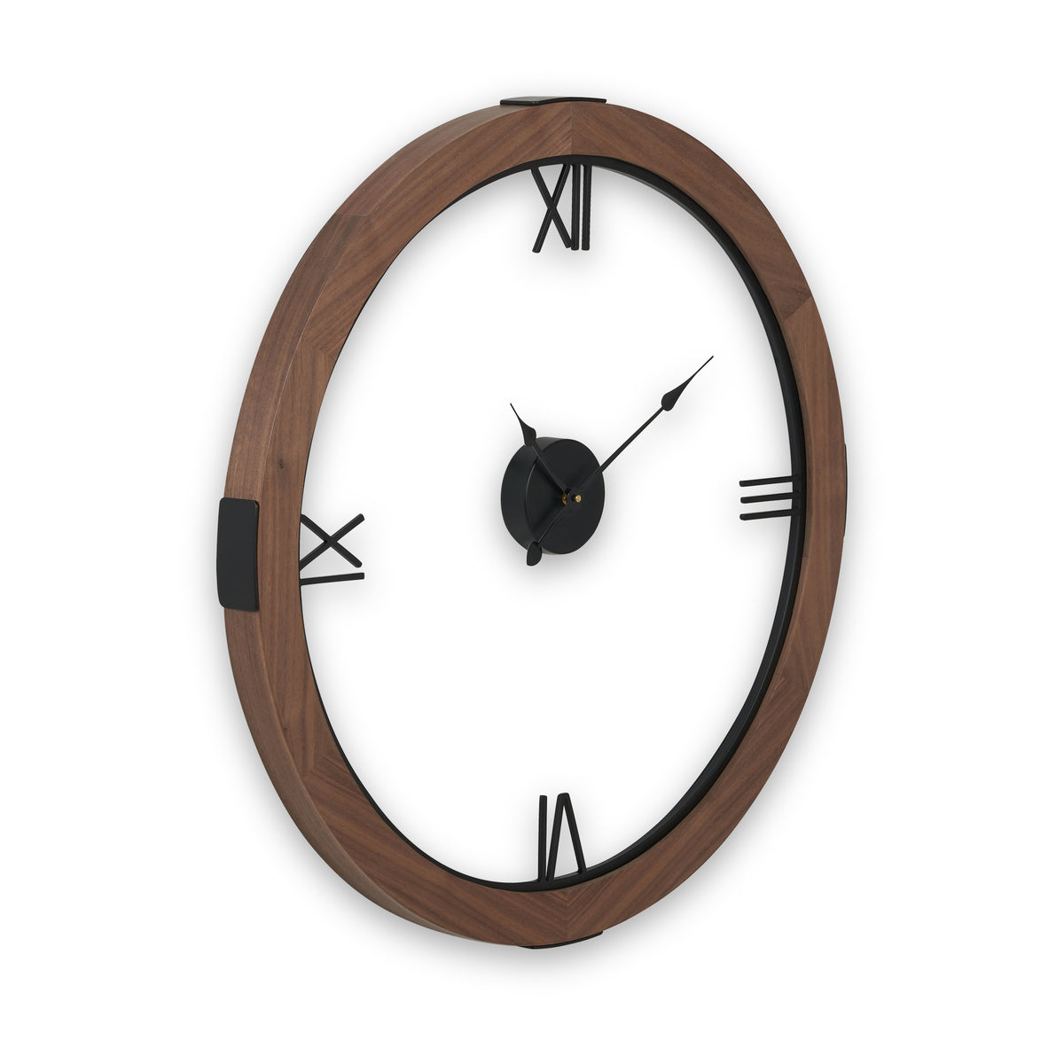 Vermont Walnut Wood Effect Wall Clock from Roseland Furniture