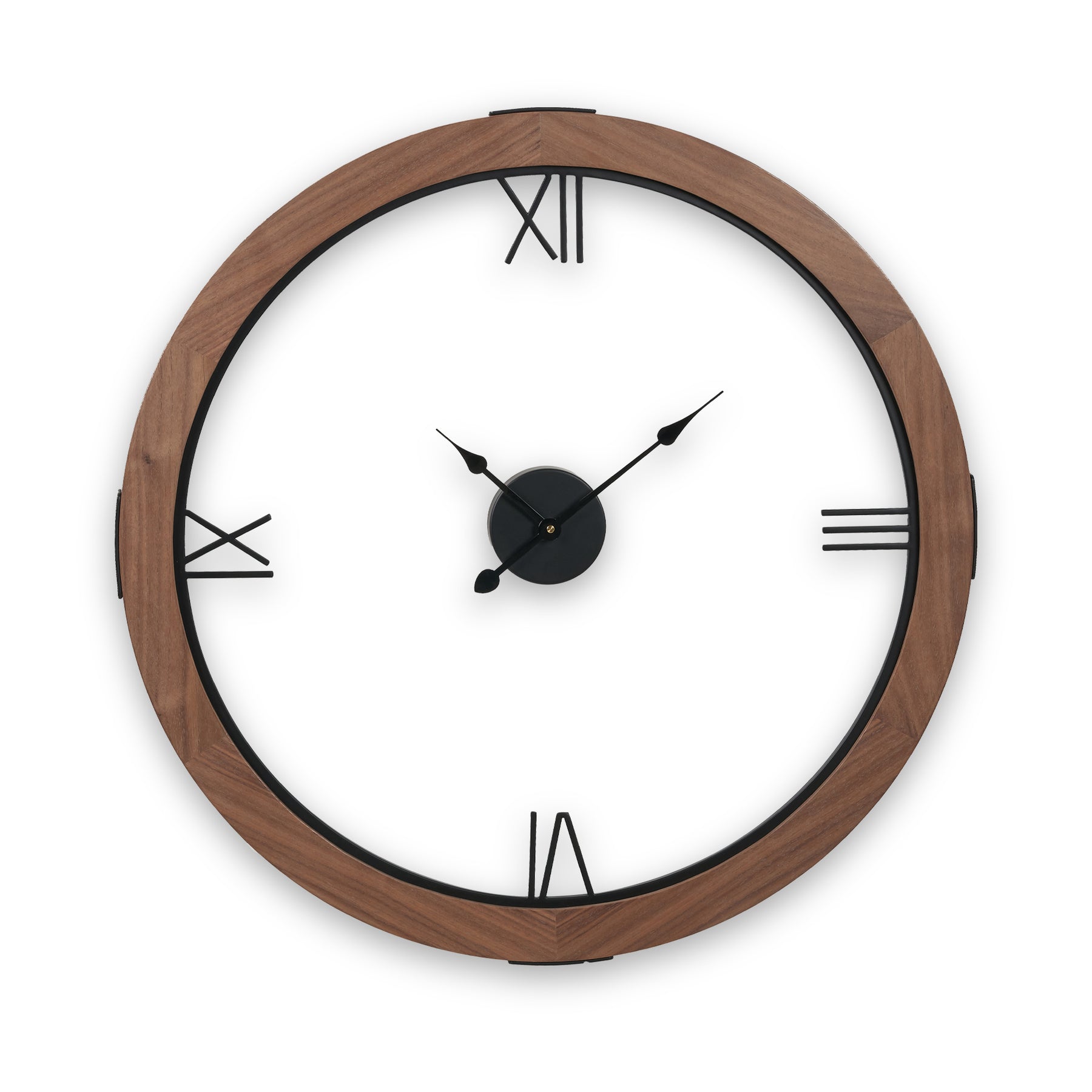 Vermont Walnut Wood Effect Wall Clock from Roseland Furniture