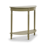 Heritage Olive Green Pine Half Moon Console Table from Roseland Furniture