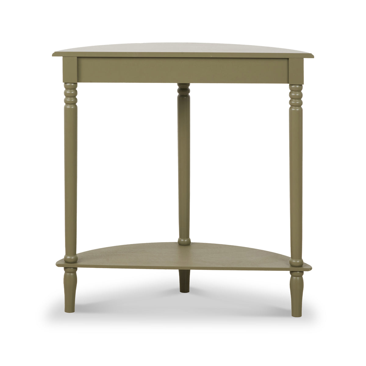 Heritage Olive Green Pine Half Moon Console Table from Roseland Furniture