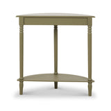Heritage Olive Green Pine Half Moon Console Table from Roseland Furniture