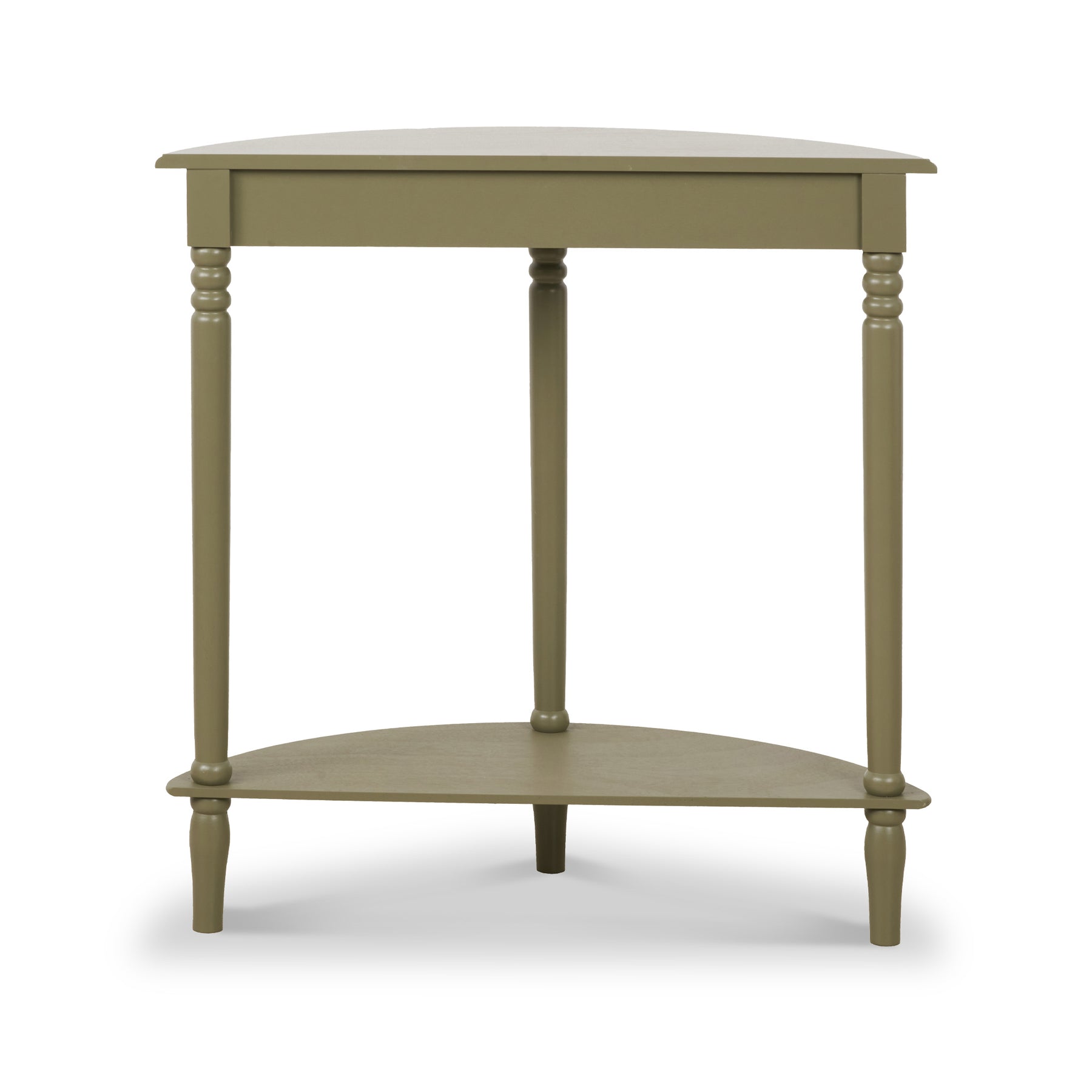 Heritage Olive Green Pine Half Moon Console Table from Roseland Furniture