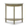 Heritage Olive Green Pine Half Moon Console Table from Roseland Furniture
