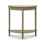Heritage Olive Green Pine Half Moon Console Table from Roseland Furniture