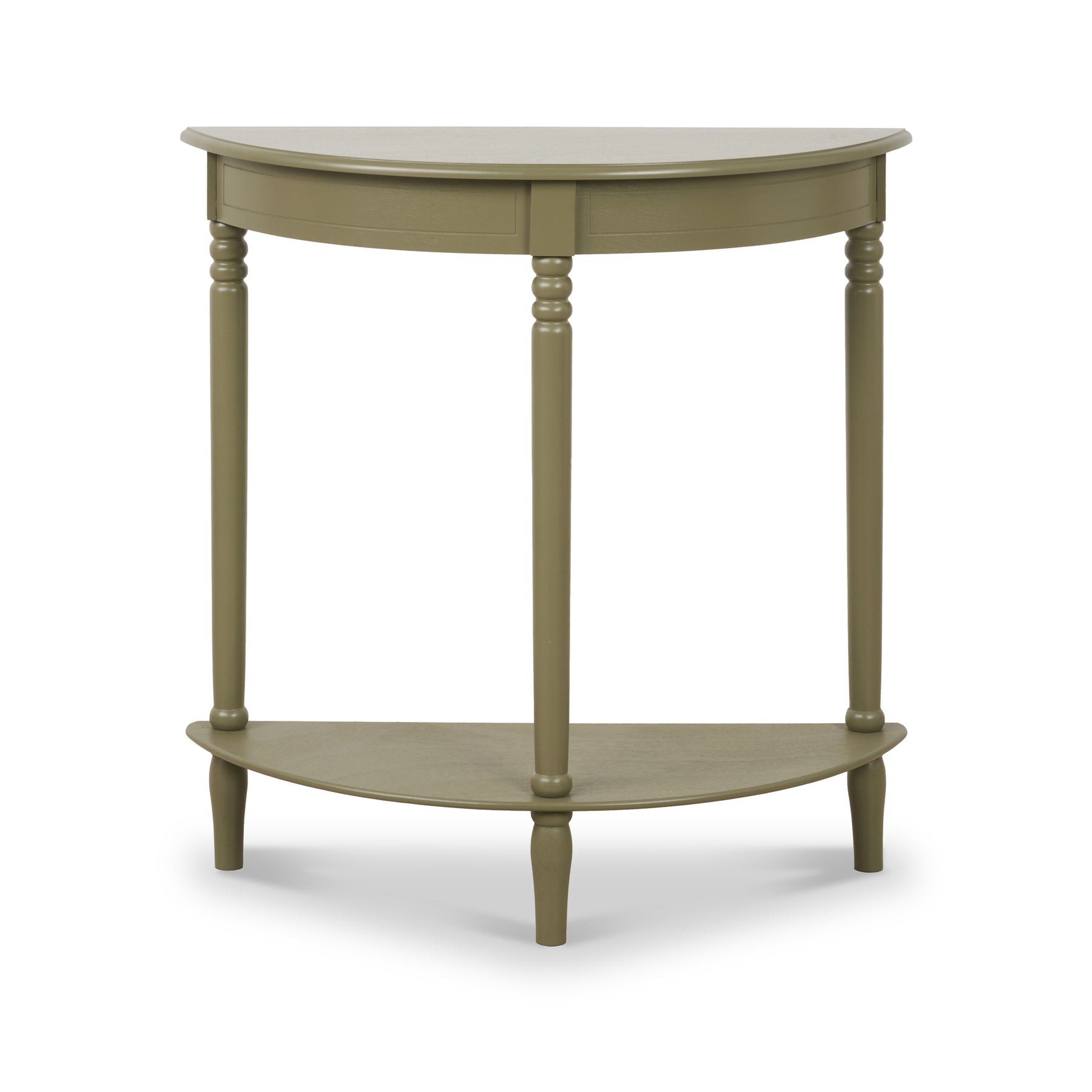 Heritage Olive Green Pine Half Moon Console Table from Roseland Furniture