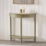 Heritage Olive Green Pine Half Moon Console Table from Roseland Furniture