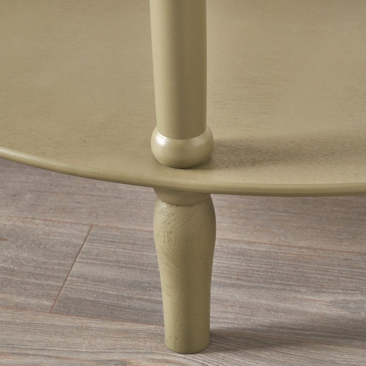 Heritage Olive Green Pine Half Moon Console Table from Roseland Furniture