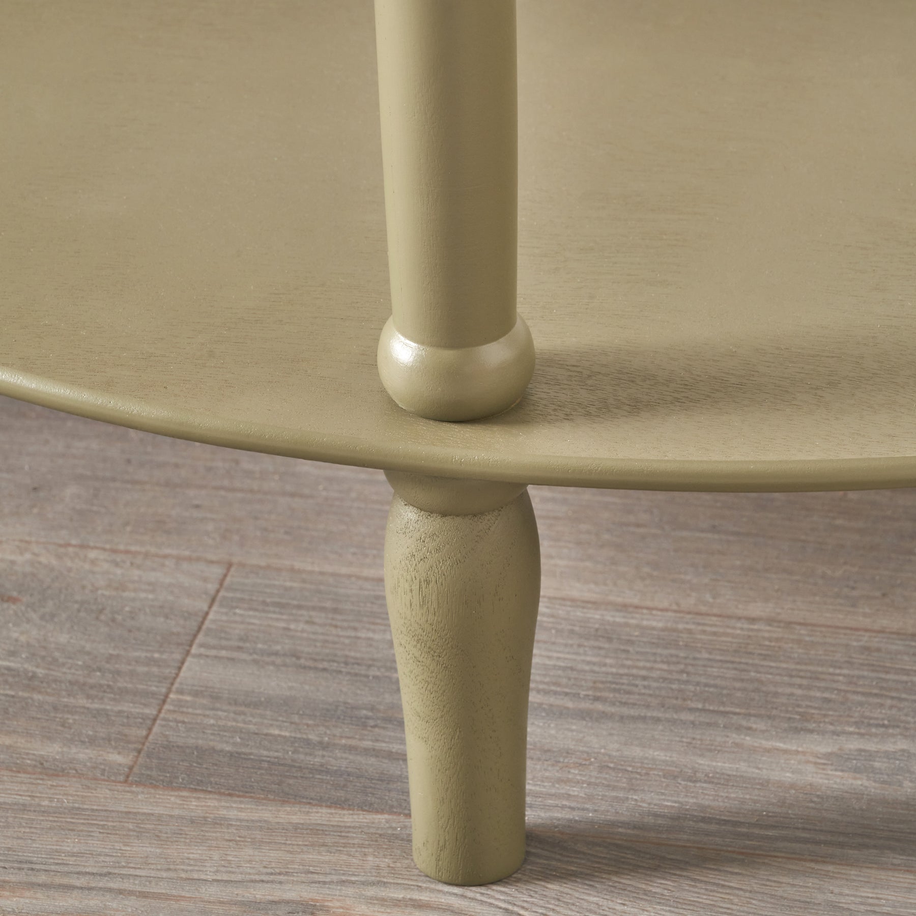 Heritage Olive Green Pine Half Moon Console Table from Roseland Furniture