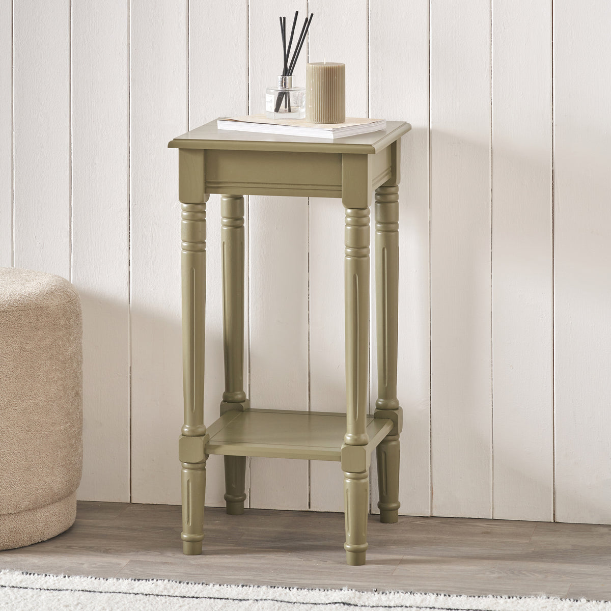Heritage Olive Pine Wood Accent Table from Roseland Furniture