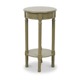 Heritage Olive Pine Wood Round Accent Table from Roseland Furniture