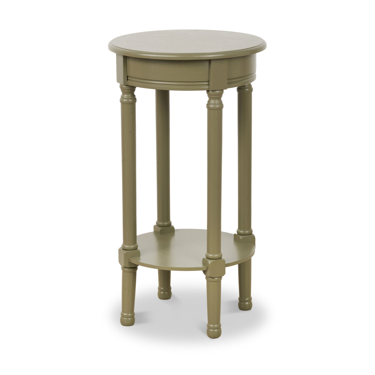 Heritage Olive Pine Wood Round Accent Table from Roseland Furniture