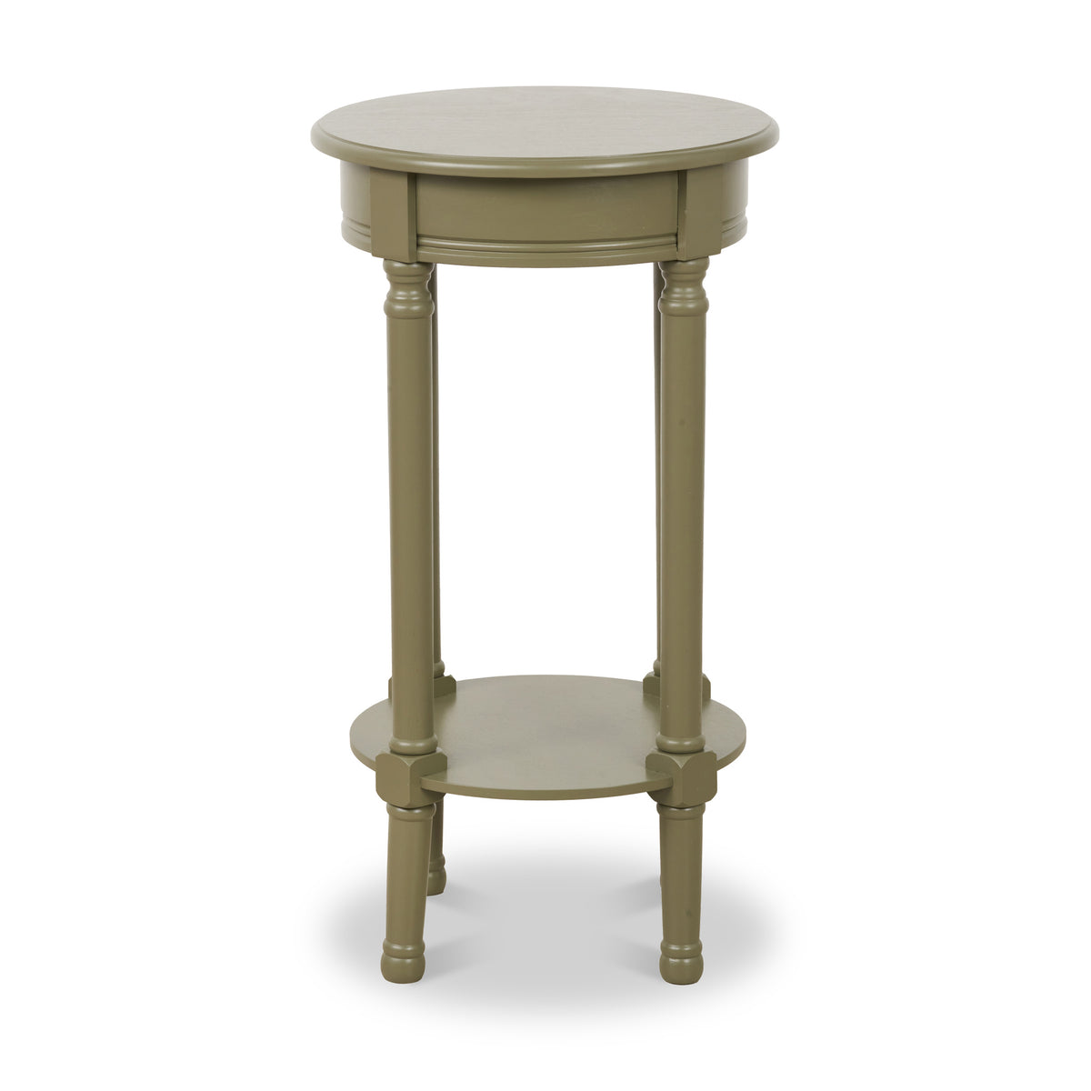 Heritage Olive Pine Wood Round Accent Table from Roseland Furniture