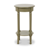 Heritage Olive Pine Wood Round Accent Table from Roseland Furniture