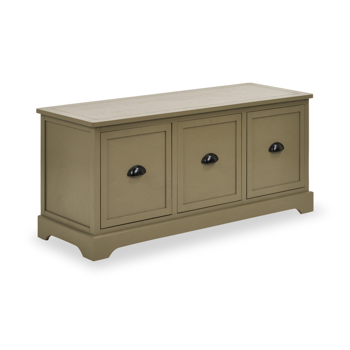 Croft Olive 3 Drawer Storage Bench from Roseland Furniture