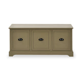 Croft Olive 3 Drawer Storage Bench from Roseland Furniture