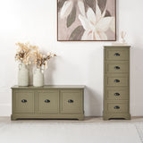Croft Olive 3 Drawer Storage Bench from Roseland Furniture