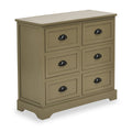 Croft Olive Pine Wood 6 Drawer Unit from Roseland Furniture