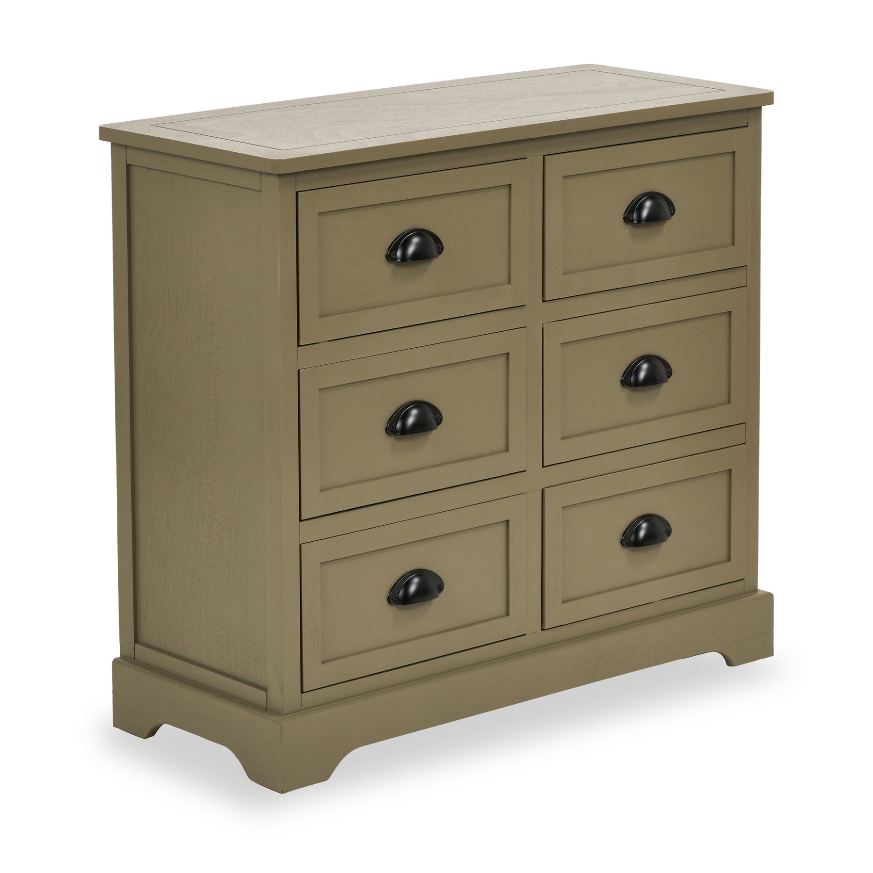 Croft Olive Pine Wood 6 Drawer Unit from Roseland Furniture