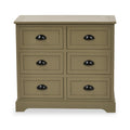 Croft Olive Pine Wood 6 Drawer Unit from Roseland Furniture