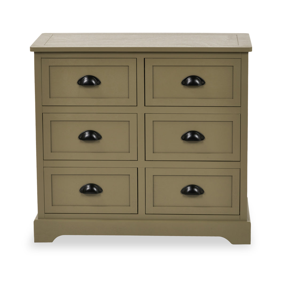 Croft Olive Pine Wood 6 Drawer Unit from Roseland Furniture