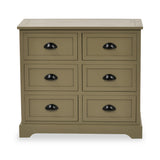 Croft Olive Pine Wood 6 Drawer Unit from Roseland Furniture
