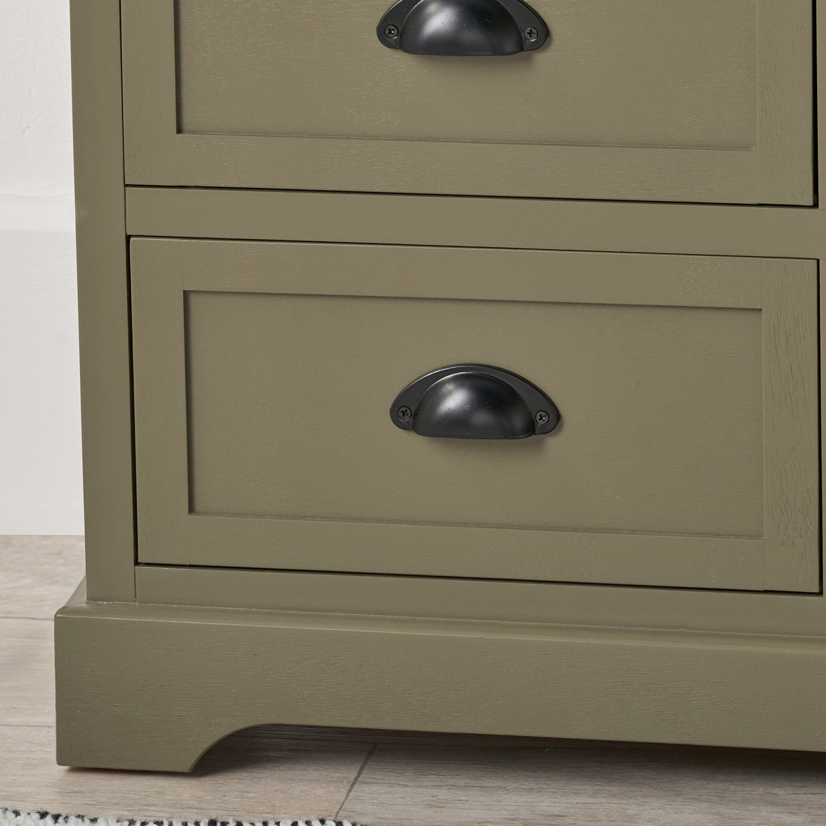 Croft Olive Pine Wood 6 Drawer Unit from Roseland Furniture