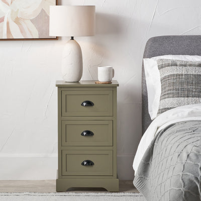 Croft Pine 3 Drawer Bedside Table