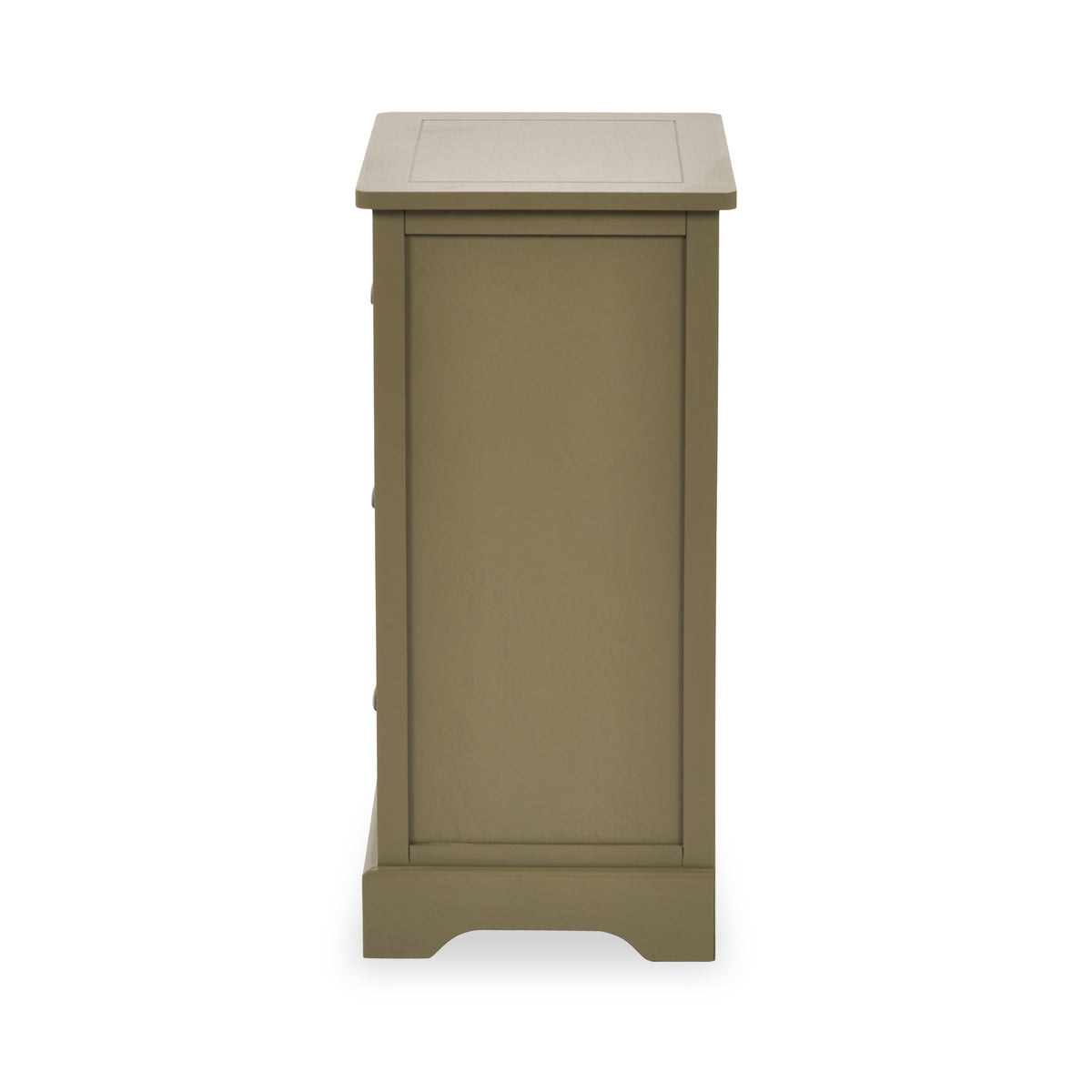Croft Pine 3 Drawer Bedside Table Olive from Roseland Furniture