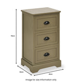 Croft Pine 3 Drawer Bedside Table Olive from Roseland Furniture