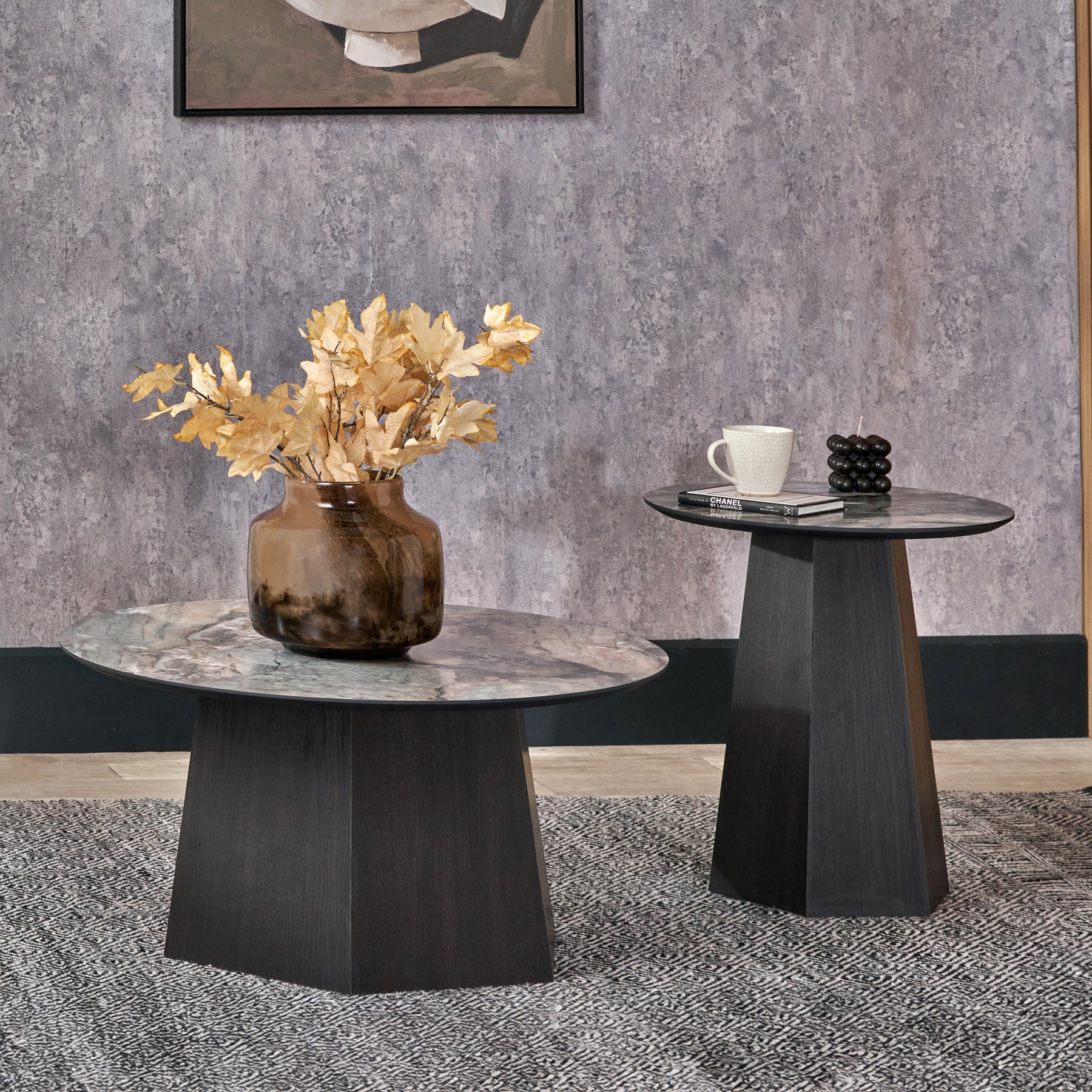 Myana Marble Effect Coffee Table from Roseland Furniture