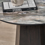 Myana Marble Effect Side Table from Roseland Furniture