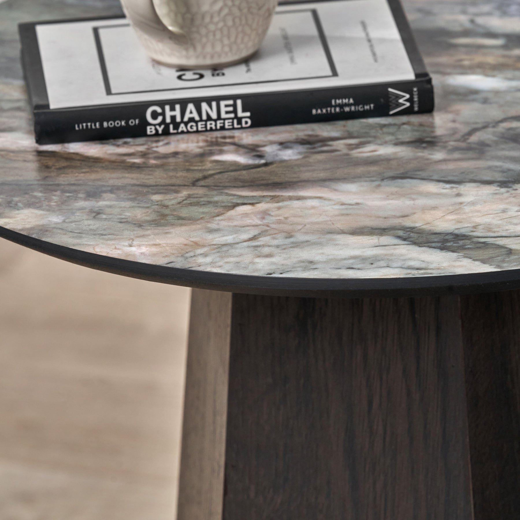 Myana Marble Effect Side Table from Roseland Furniture