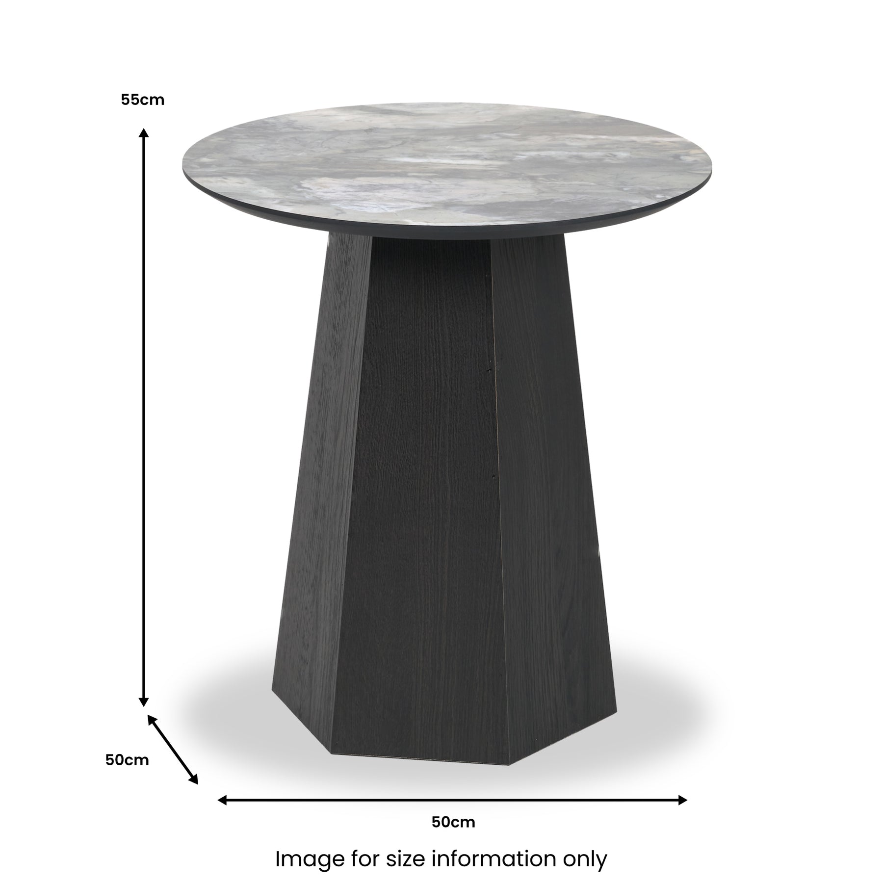 Myana Marble Effect Side Table from Roseland Furniture