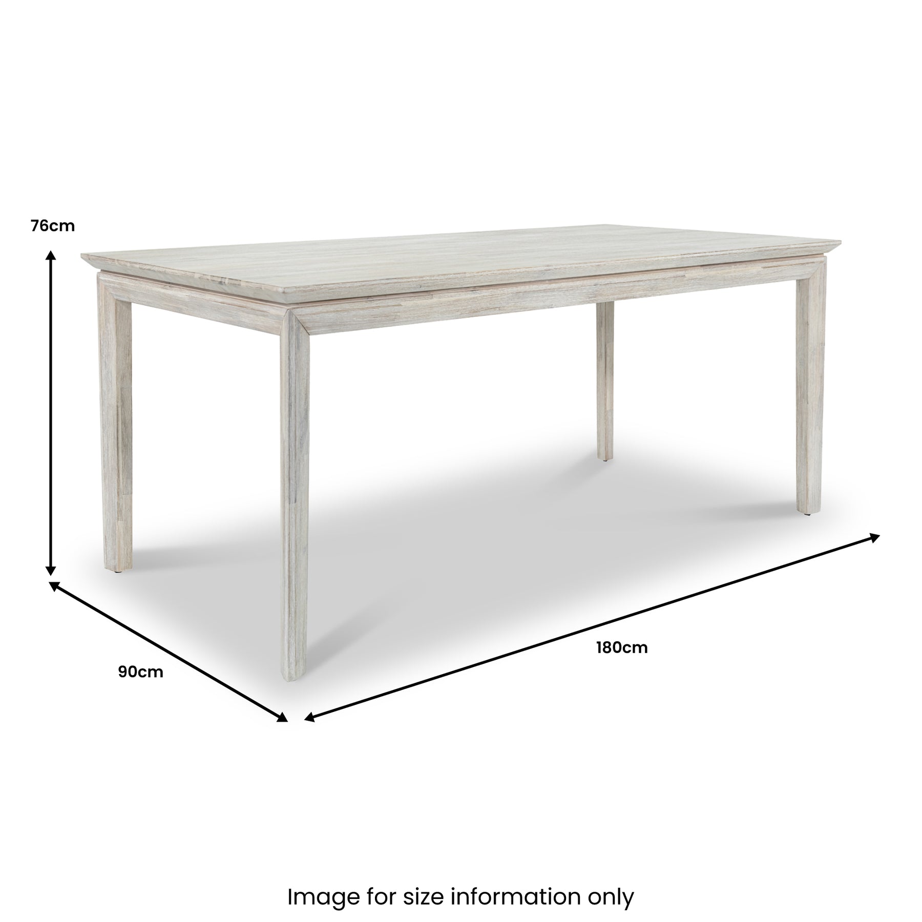 Gio White Sand Acacia 180cm Dining Table from Roseland Furniture