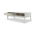 Gio White Sand Acacia 2 Drawer Coffee Table from Roseland Furniture