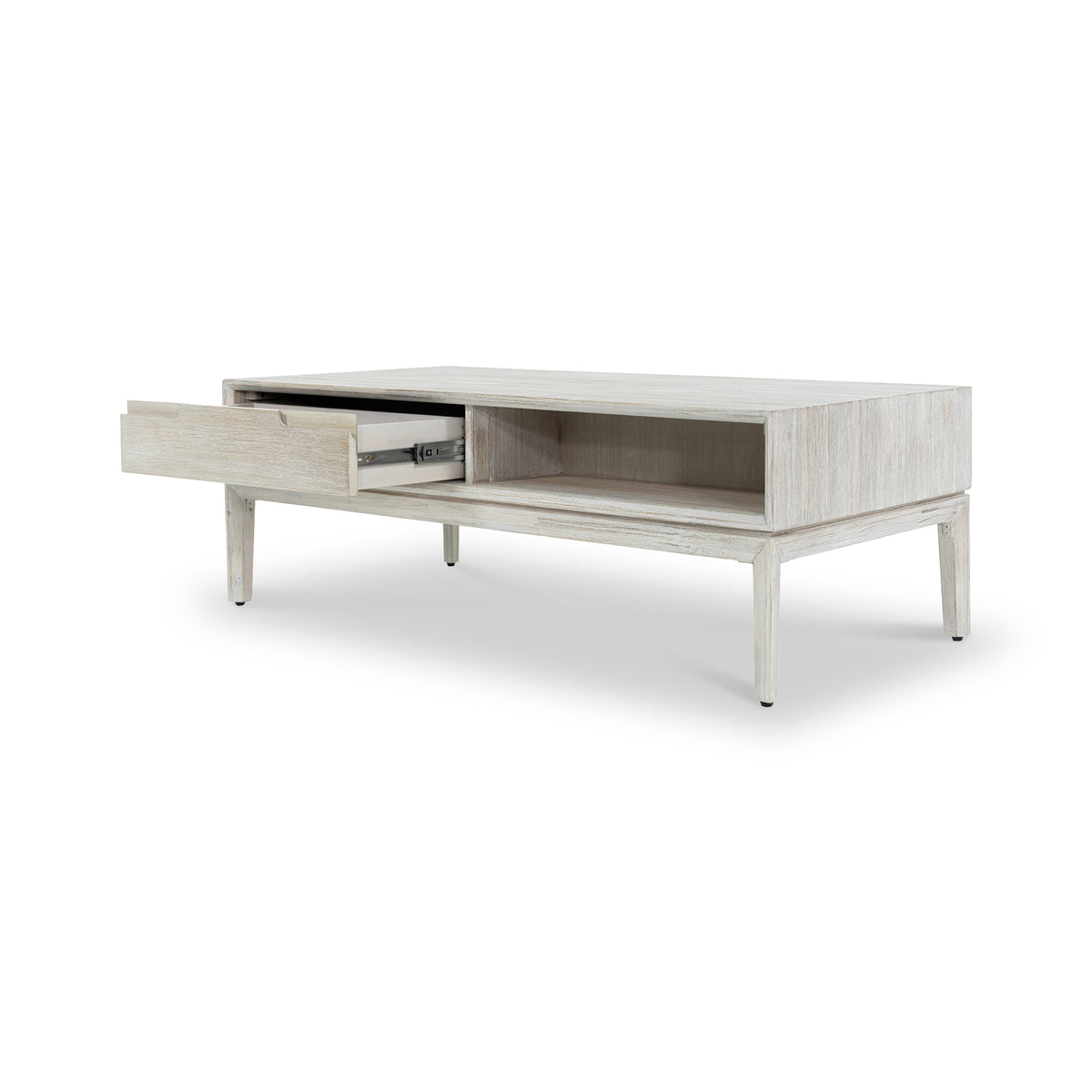 Gio White Sand Acacia 2 Drawer Coffee Table from Roseland Furniture