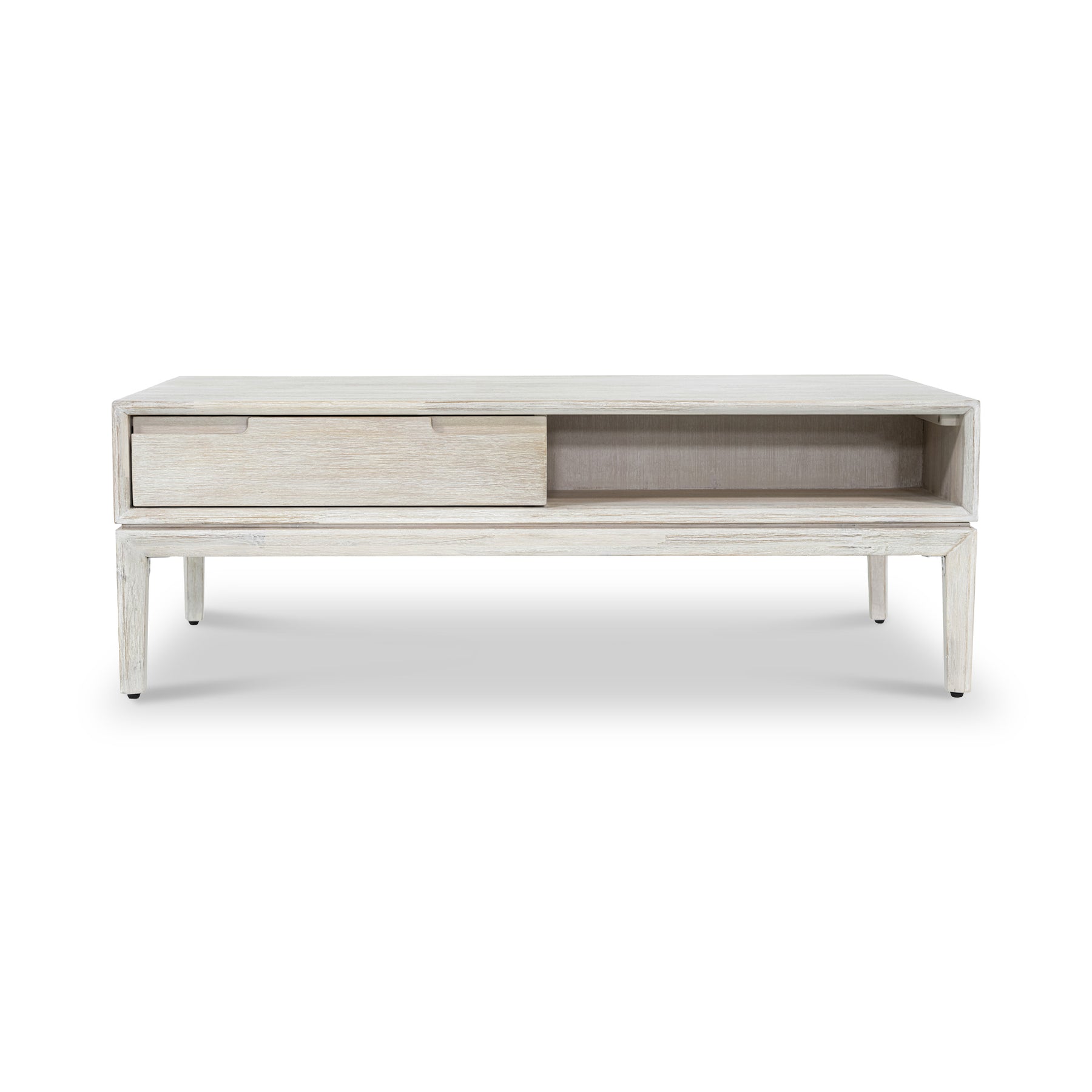 Gio White Sand Acacia 2 Drawer Coffee Table from Roseland Furniture