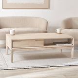 Gio White Sand Acacia 2 Drawer Coffee Table from Roseland Furniture
