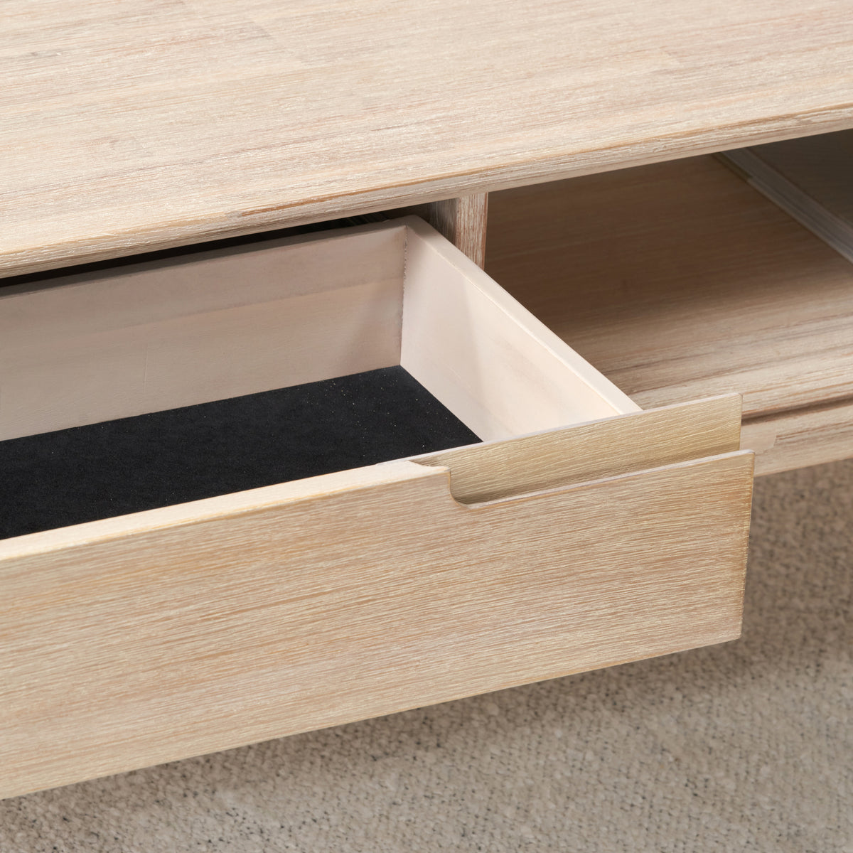 Gio White Sand Acacia 2 Drawer Coffee Table from Roseland Furniture