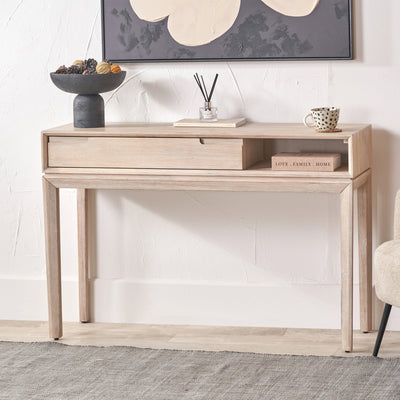 Gio White Sand Acacia Console Table