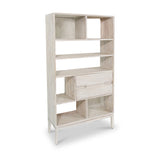Gio White Sand 2 Drawer 7 Shelf Bookcase Unit from Roseland Furniture