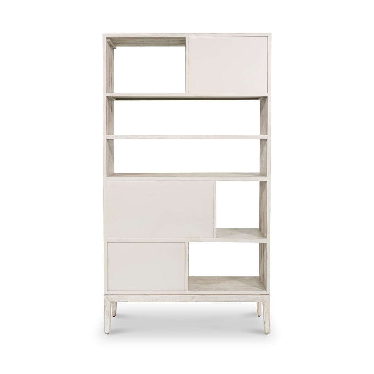 Gio White Sand 2 Drawer 7 Shelf Bookcase Unit from Roseland Furniture