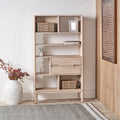 Gio White Sand 2 Drawer 7 Shelf Bookcase Unit from Roseland Furniture