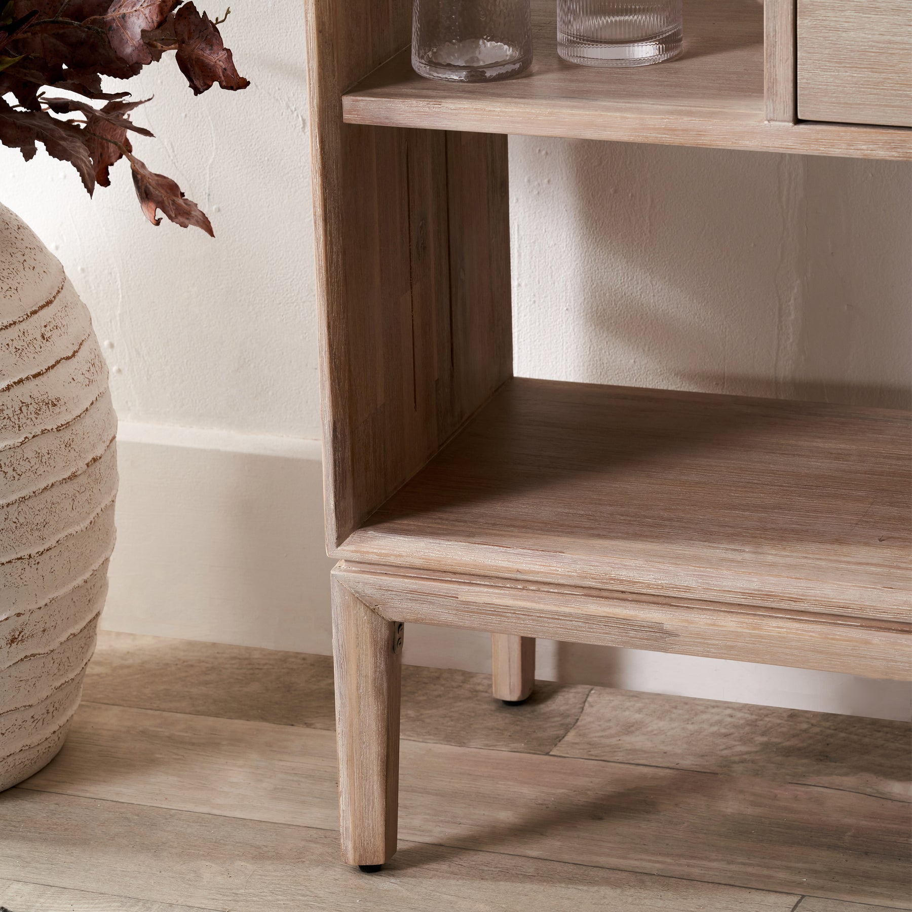 Gio White Sand 2 Drawer 7 Shelf Bookcase Unit from Roseland Furniture