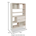 Gio White Sand 2 Drawer 7 Shelf Bookcase Unit from Roseland Furniture